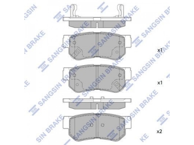 Колодки тормозные задние (HI-Q SP1117) 58302-1FE00 KIA SPORTAGE 2004-2010